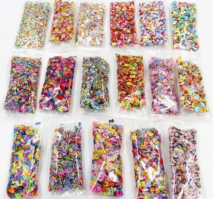 

Polymer Soft Clay Fruit Slices Sprinkles for Slime and Nail Art, Colorful