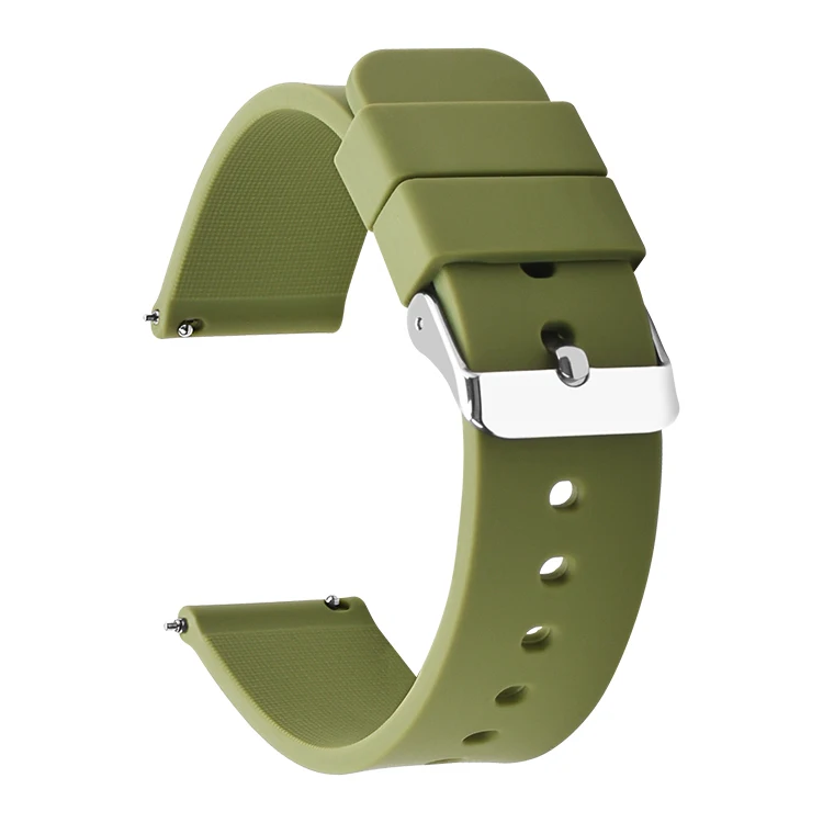 

SHX Quick Release Army Green Silicone Rubber Smart Watch Band Strap, Multi color