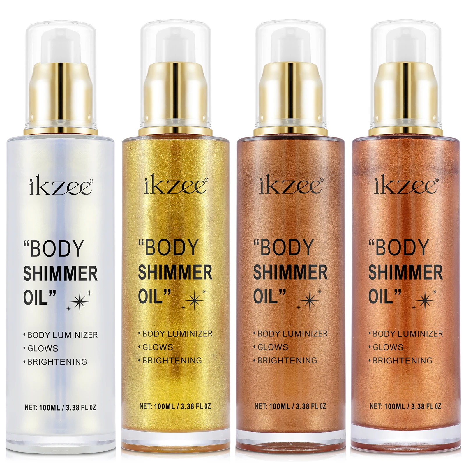 

IKZEE Brightening Vegan Shimmer Body Glow Oil Custom Logo Mist Private Label All Natural Body Glow Oil Face Body Shimmer Oil