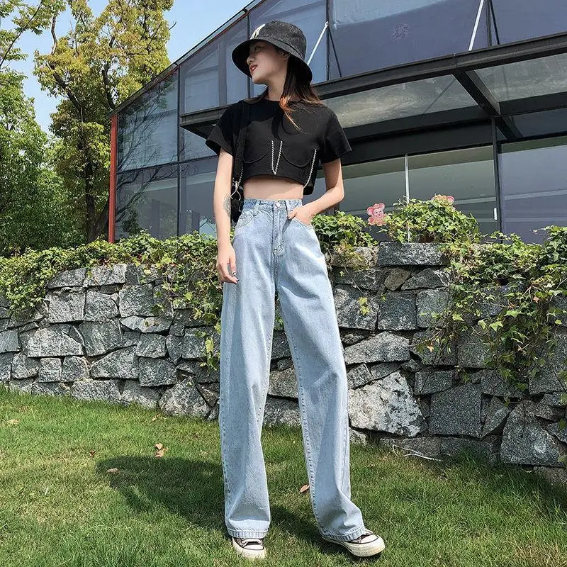 

High Waist Baggy Jeans Women's Wide Leg Jeans Straight Loose Pants
