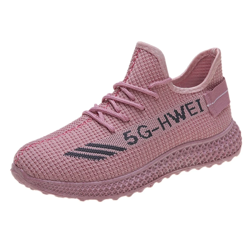 

wholesale flying knit 5G black ping yellow gym women women running ladies trainer shoes, Custom ( black&red)