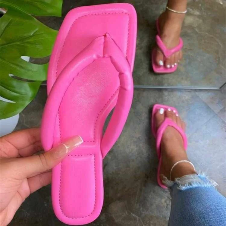 

2021 new flip flops women's shoes European and American summer sandals