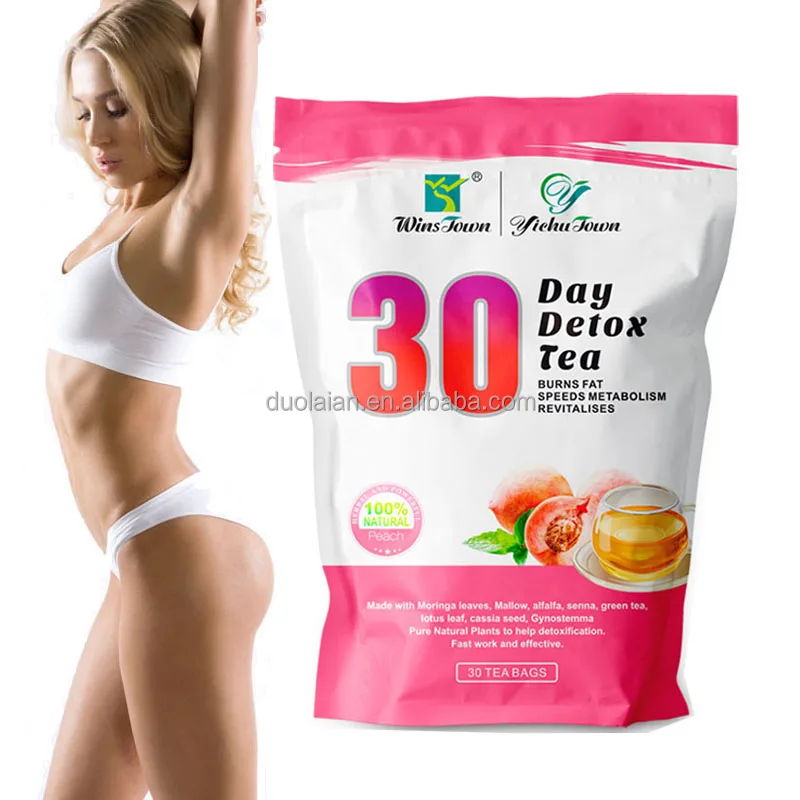 

Private label 30 days detox flat tummy tea Peach flavor senna leaf Natural organic weight loss tea