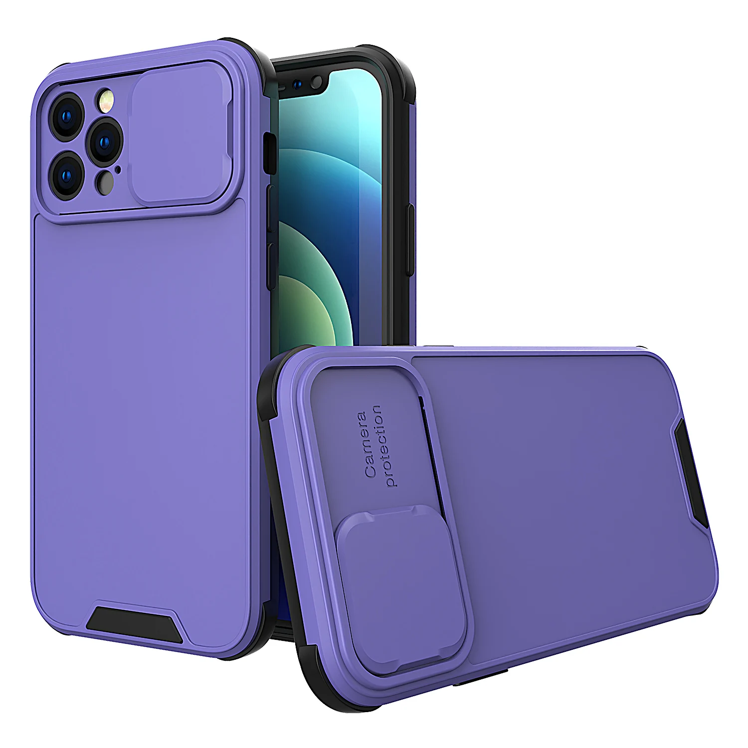 

Amazon Hot 2021 Slide Camera Lens Protection Phone Case for iPhone Xr Xs 7 8 Plus 11 12 13 Pro Max Cell Phone Case, 7 color