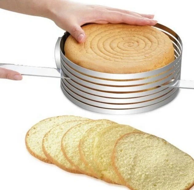 

Cake Mousse Mould Slicing Adjustable Retractable Circular Ring Adjust Cake Layered Slicer Baking Tool Mold Mousse Ring, Stainless steel