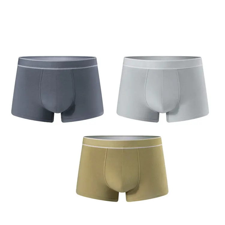 

New Breathable Boxer Ropa Interior Masculina Mens Cotton Fiber Boxers Plain Color U Convex Calzoncillos Boxer