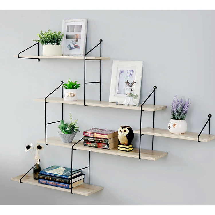 Mdf Wood Home Wall Mount Shelf Floating Shelf Vertigo Set Of 4 Ledge