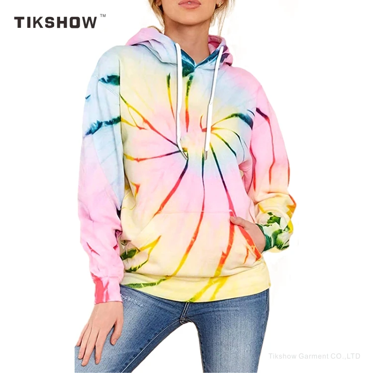 

Fashion printed girl lady pullover hoodie women tie dye dropshipping thin causal women's hoodies & sweatshirts