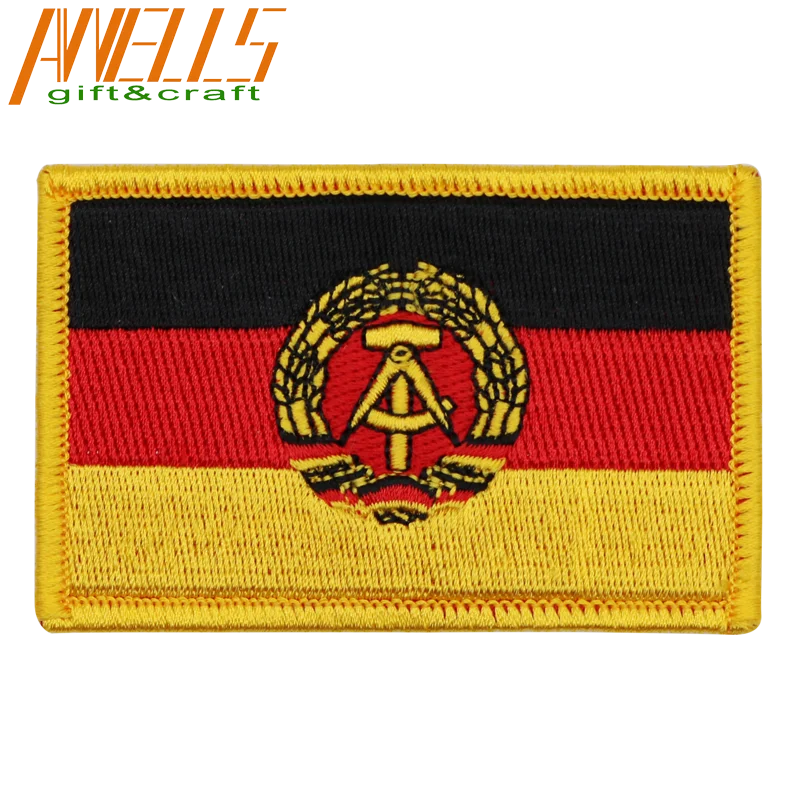 

Embroidered International Patch National Flag Of East Germany NEW Flag 1959 To 1990 Flag Patch Badge Sew Or Iron on, 2color