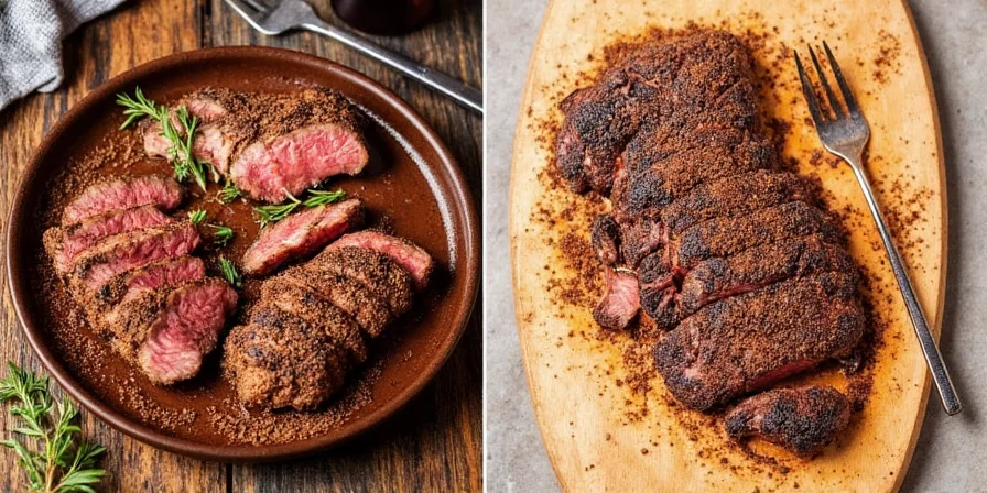 Searing a steak on a hot grill with a flavorful crust forming