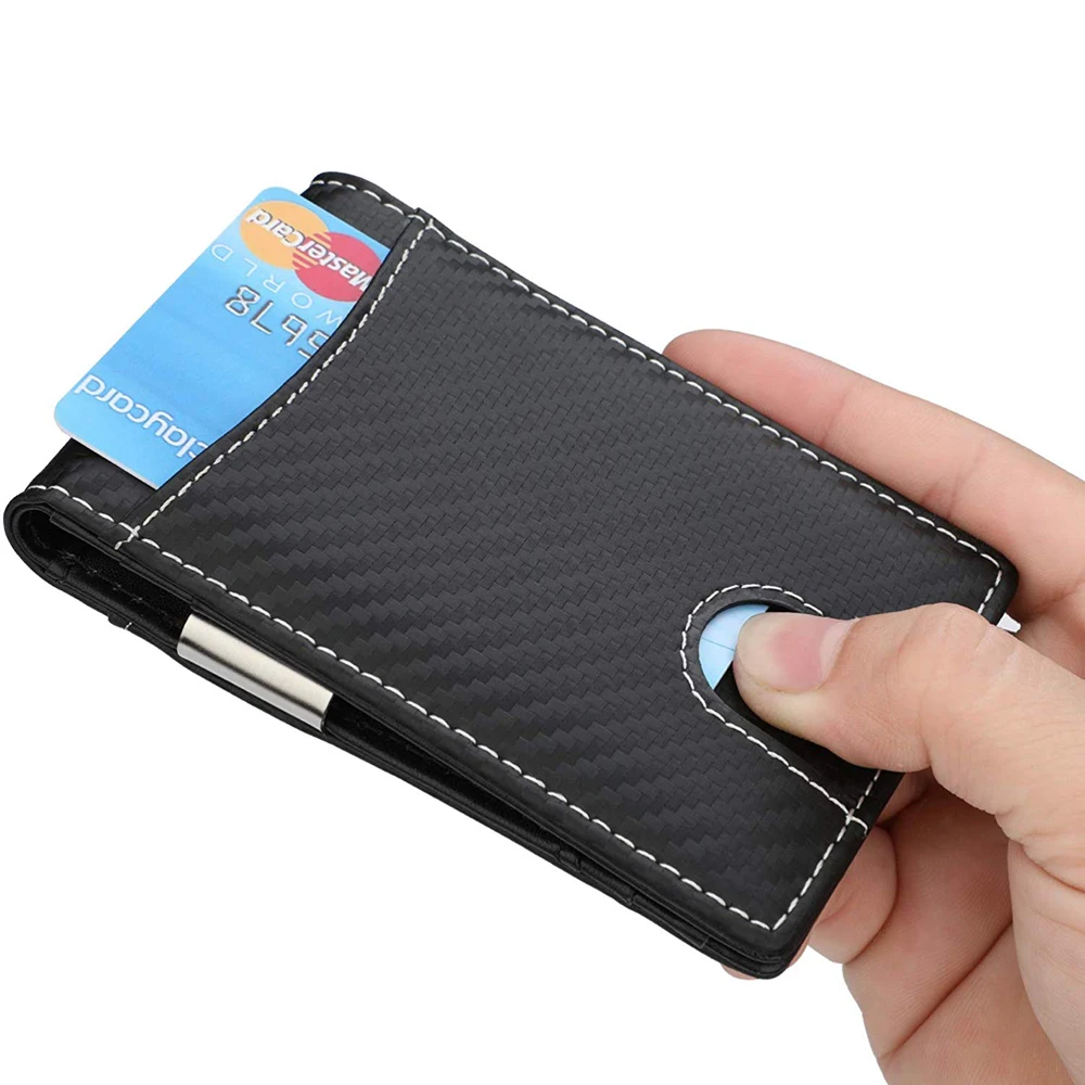 

Slim Bifold Men's Vegan Leather Wallet Custom Minimalist RFID Wallet For Men, Customized color