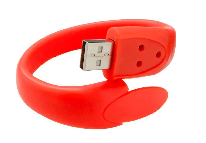 %100 real capacity Custom logo Silicon Bracelet Wrist Band USB Flash Drive USB 2.0 Flash Stick Pen Drive - ANKUX.COM