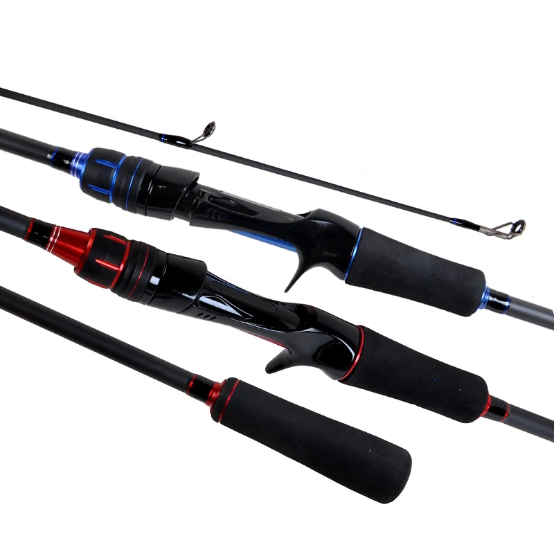 

China wholesale ultralight 1.8m 2 sections carbon casting fishing rod, Red blue
