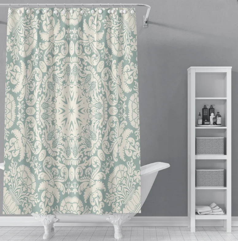 

Personalized 100% polyester wholesale custom boho shower curtain printing, 3d digital print