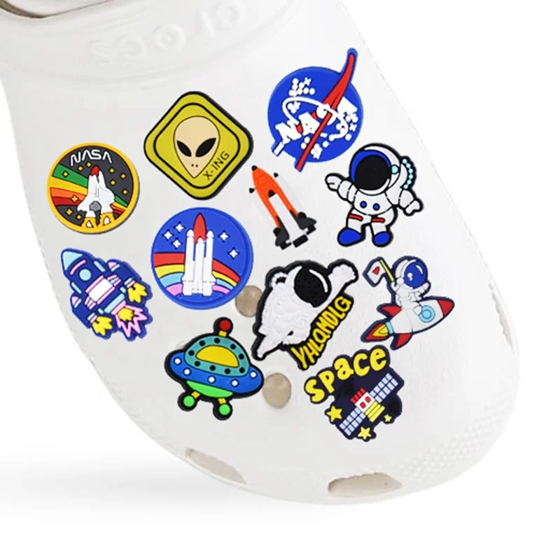 

nasa shoe charms space astronaut croc shoe accessories fit for clog shoe decorations, As picture