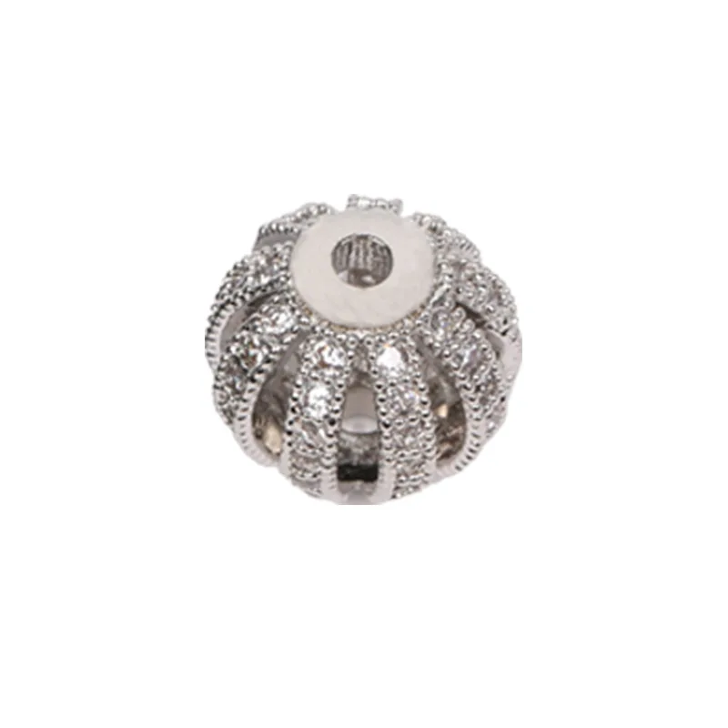 

10mm watermelon ball shape zircon brass large unisex beads for men jewelry making, As pic
