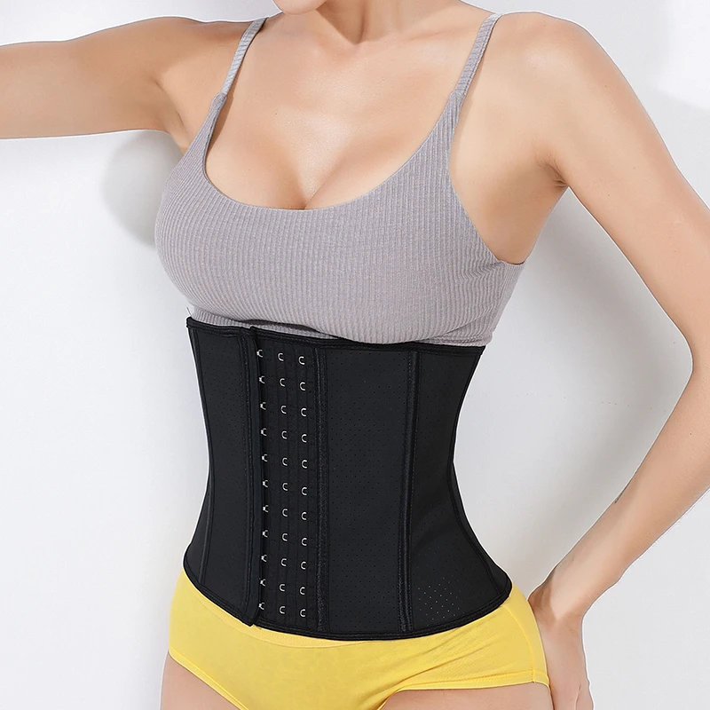 

Private Label Logo Red 9 Steel Bone Breathable Getfit Ann Michell Long Waisted Women Fitness Corset Shaper Latex Waist Trainer