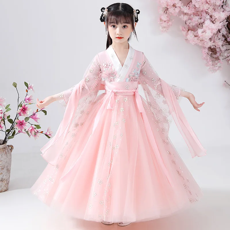 

Chinese traditional costume hanfu fashion children's performance clothing princess dress, Shown