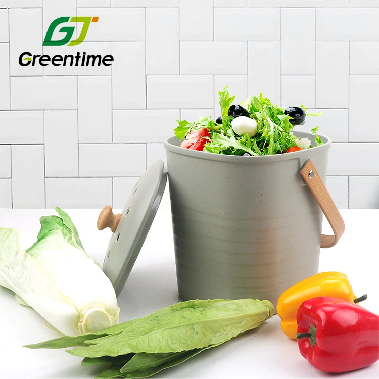 

Hot Selling Compostable Square Bamboo Food Factory Price Trash Home Waste Bin