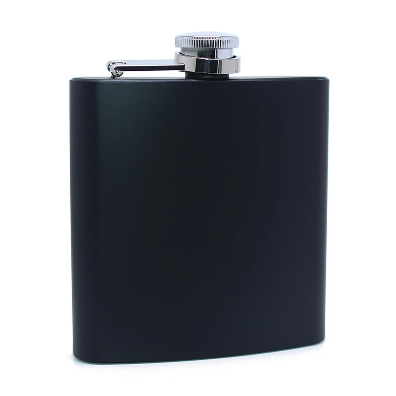 

6oz Black Portable Kettle Six Ounce Wholesale Custom Hip Flask Promotional Metal 168ML Travel Wine Pot Stainless Steel Flask