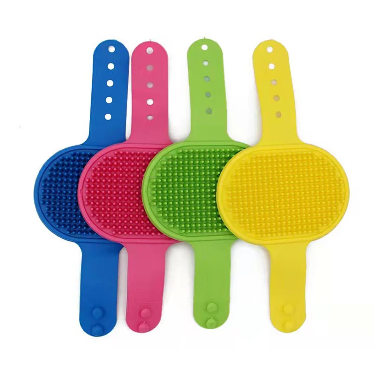 

Factory Price Pet Bath Brush Dog Cleaning Silicone Bath Brush