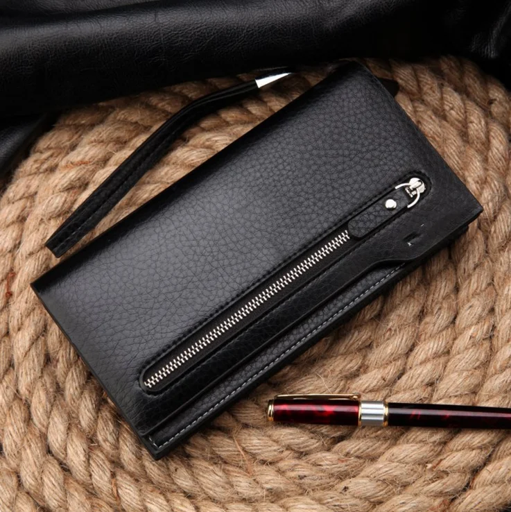 

Wholesale nice price Long Zipper Travel Leather high quality nice price Big Capacity Clutch Purse Wallet