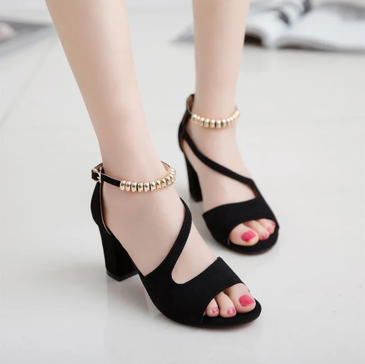 

Women fish mouth style 4 color size 34-42 high heel women's sandals 699, Black/grey/green/pink