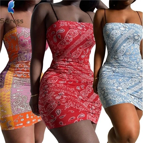 

Lowest Price African Paisley Printed Women Lady Elegant Club Mini Bodycon Casual Dresses