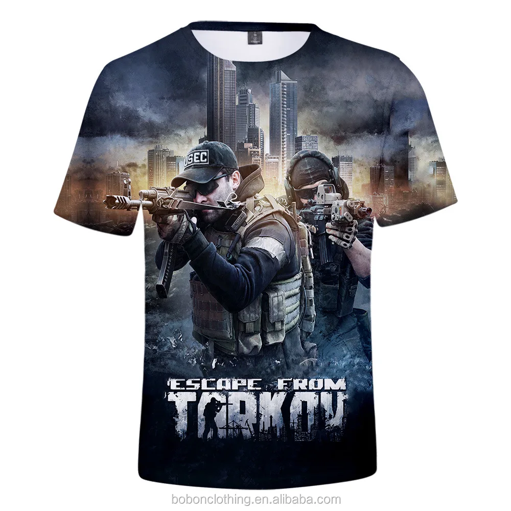 21 New Designs Hot Sale Escape From Tarkov T Shirt Top Sale Hot Game Side Escape From Tarkov Printed 3d T Shirt Supplier Buy Escape From Tarkov T Shirt Digital Sublimation Printed