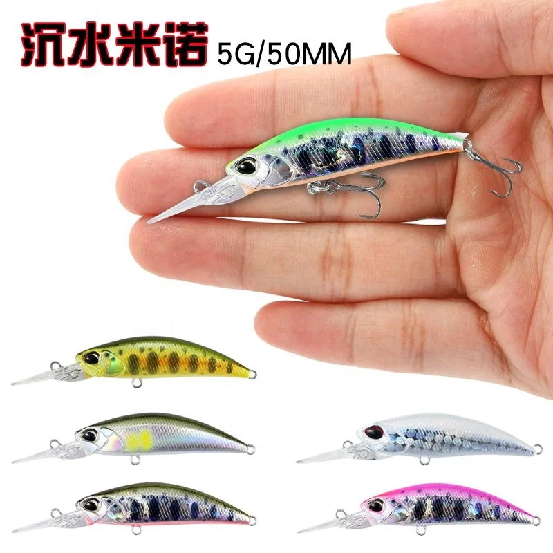 

HUIPING 50mm 5g Fishing Lures Deep Diving Sinking Minnow iscas artificiais Wobbler Fishing 50MDF M059