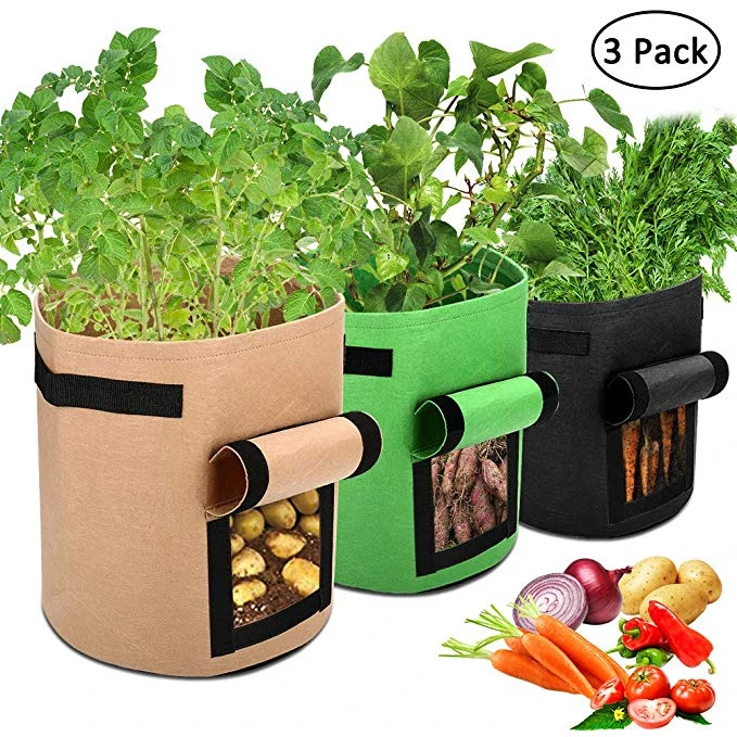 

Wholesale 3 Gallon 5 Gallon 7Gallon 10Gallon Customized Felt Planter Grow Bag, Grey or customized