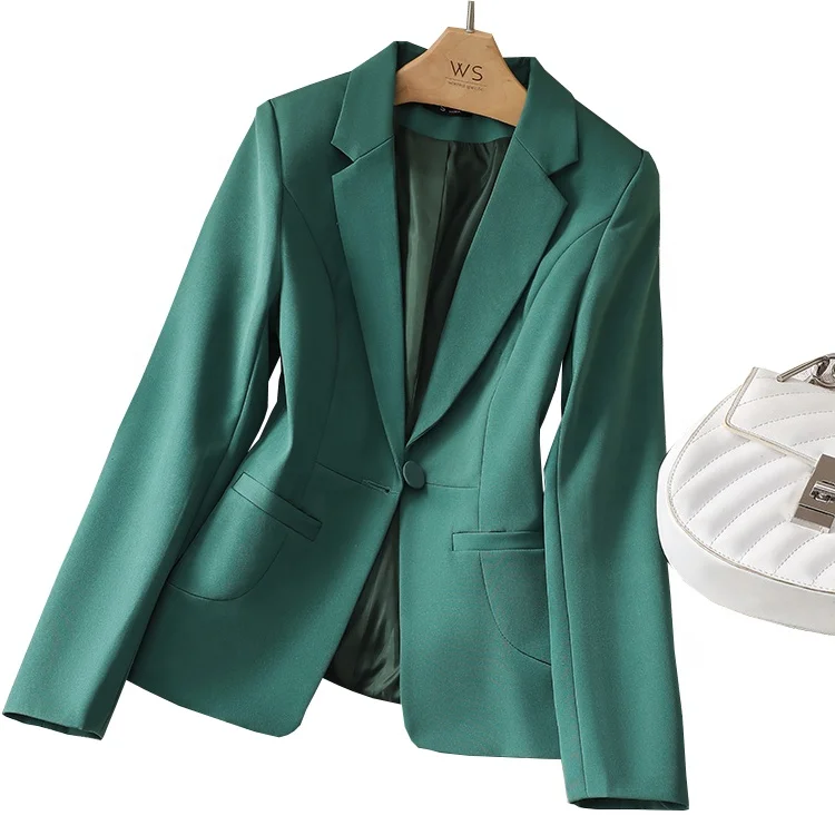 

New Blazers Women Tops Plus Size S- 4XL Chic Blazer mid vintage Fashion Coat Outerwear Office Blazers for Lady Suit, Green/black/white