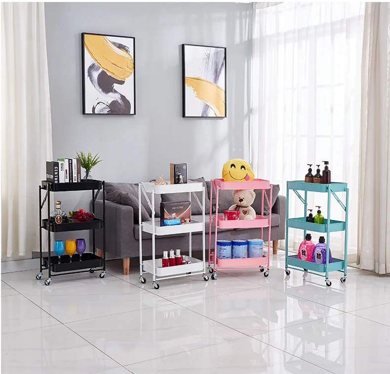 

Metal Organizer Storage Sundries Rack Folding Shelf Household For Sale