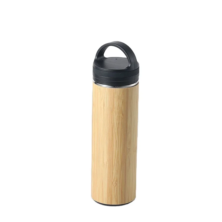 

stainless steel double wall vacuum water bottle 500ml 17oz with tea infuser Bamboo water bottles