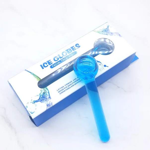 

Wholesale Gift Box Private Label Factory Wave Massage Ball Summer Cooling Blue Ice Facial Globes 2pcs/set, Color/beaded