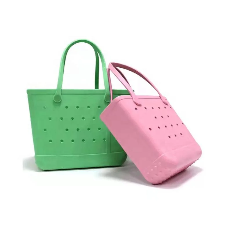 

High Quality DIY Removable Strap Water Resistant Croc Tote Bag Portable EVA Bags Custom Large Capacity Hole Beach Bag, Picture shows