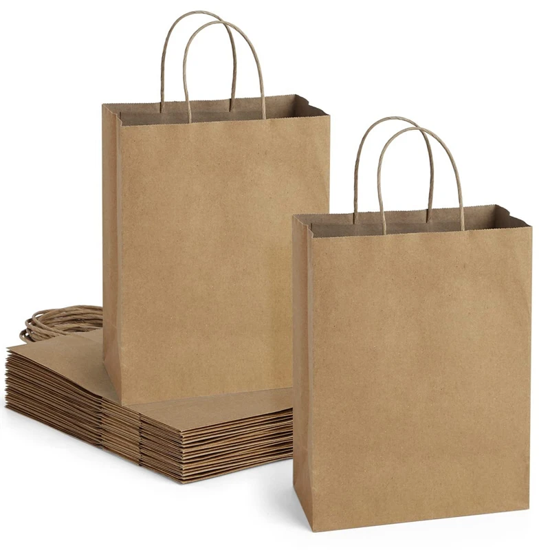 

KM large stock cheap price bolsa de papel brown paper bag with handles kraft paper bag