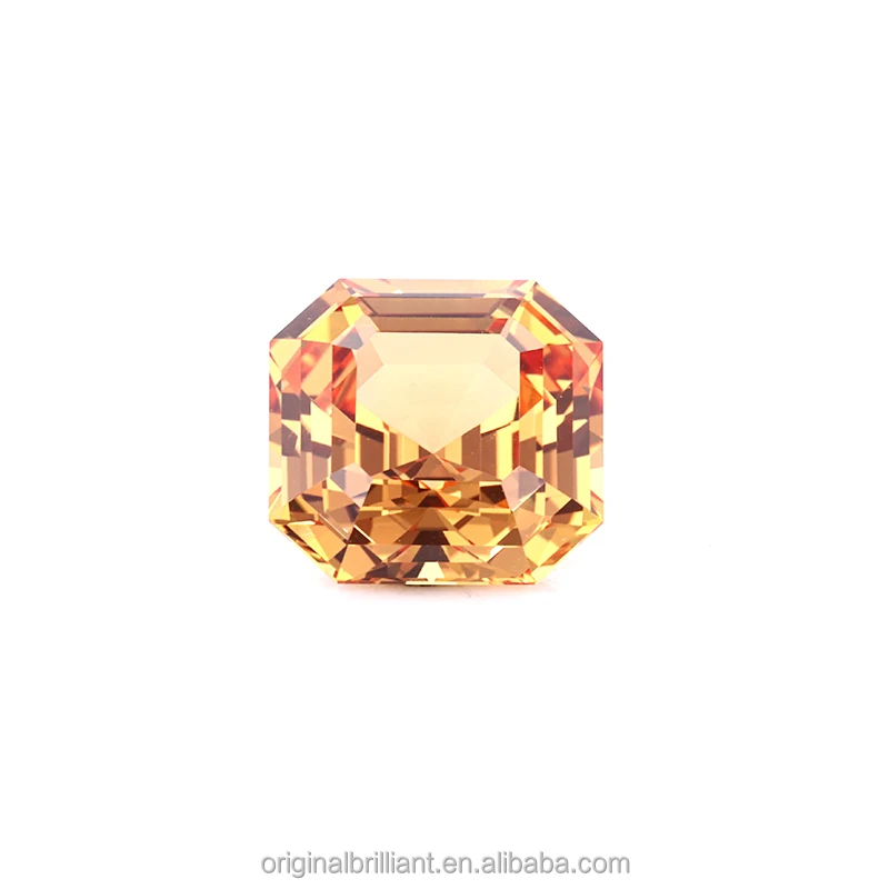 

Starsgem High Quality Lab Grown Sapphire 6*6mm Orange Color Asscher Cut Loose Gemstone