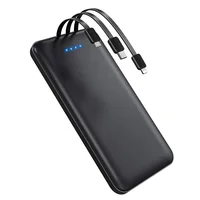 

4in1 New Design 10000mAh Real Battery Capacity Mobile Phone Power Bank with 3 Charge Cables Built in and Phone Holder