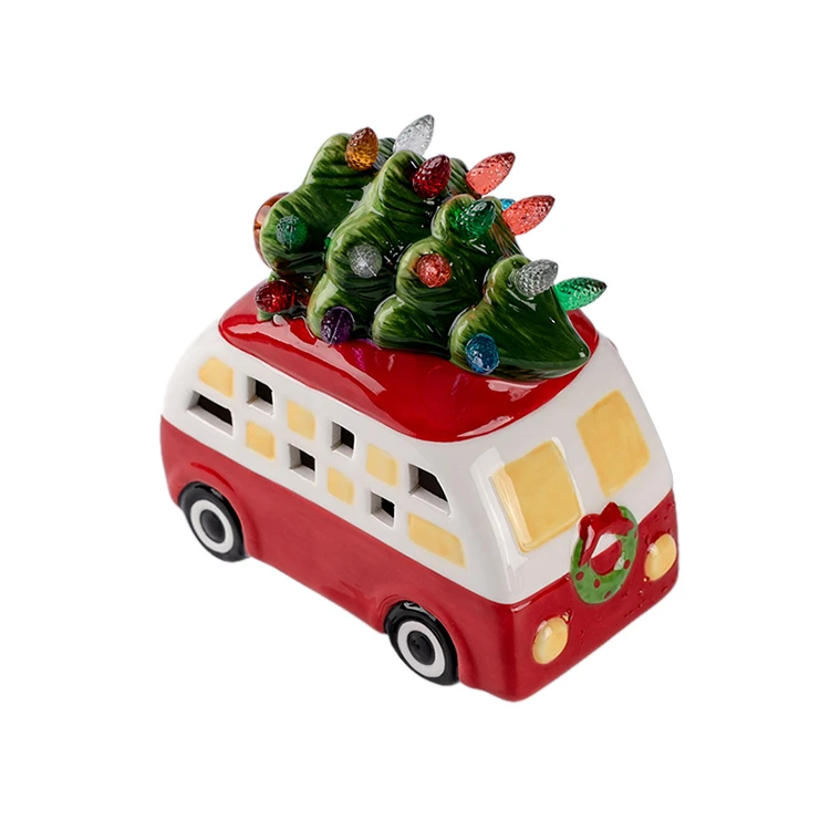 

Colourful Hanging Decor Christmas Car Holding Christmas Tree Shape Night Light, Customized colors