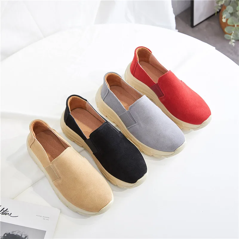 

Comfort Moccasins Low Top Women Shoes Leather Platform Slip on Loafers Casual Shoes for women, As the picture or customized