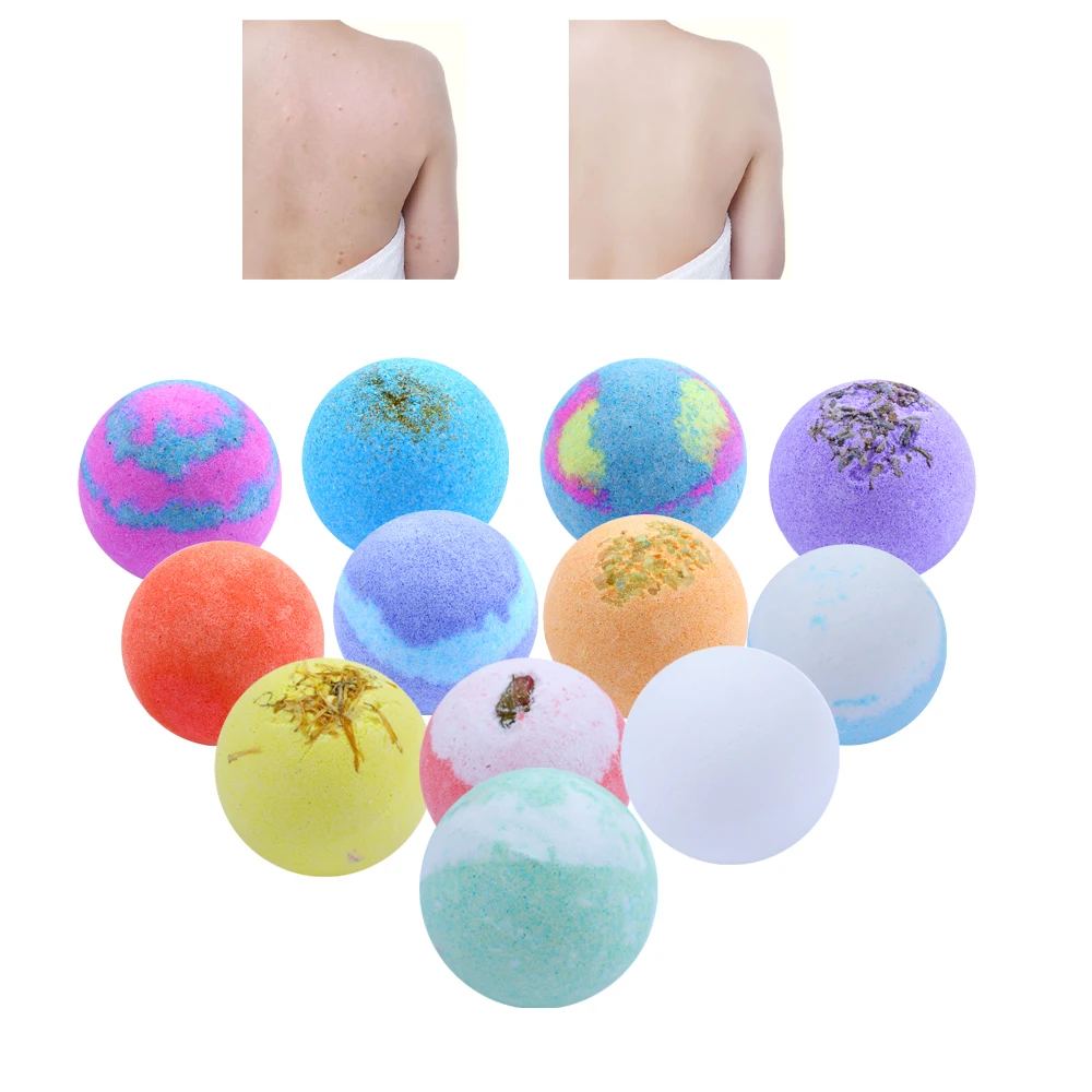 

Custom Logo Colorful Bath Bomb Gift Set Fizzers Bubble Shower Steamers Natural Floral Essential Oils Badebombe Rainbow Bathbombs