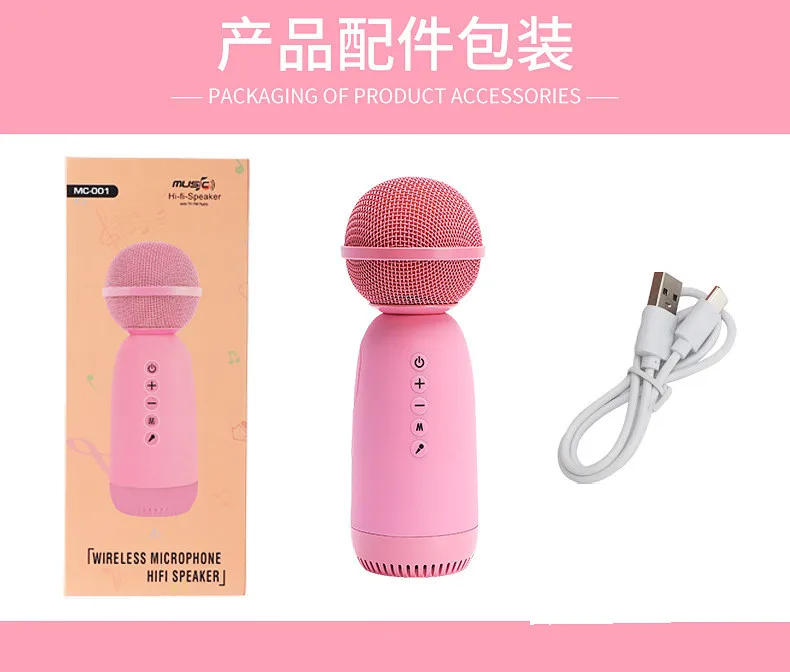 MC-001 Wireless BT Speaker Microphone Amazon New Product K Song Artifact 5W TYPE-C Condenser Microphone - ANKUX.COM