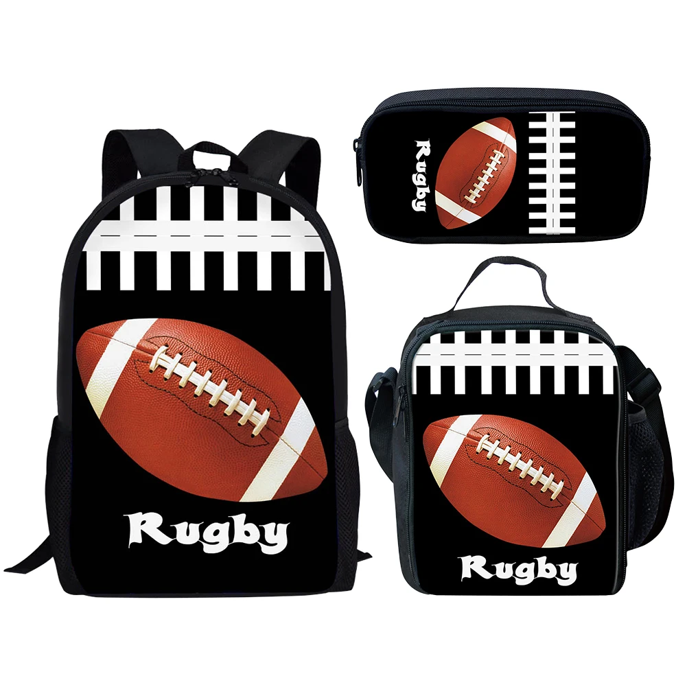 

2022 Luxury Design Football Pattern Custom Logo Waterproof Lightweight Pencil Case Kids Student Lunch Backpack Set School Bag