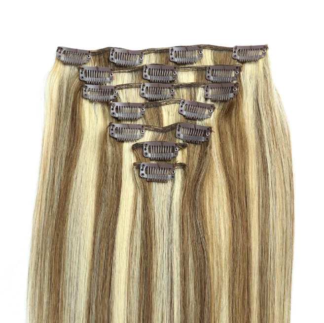 

TopElles Clip in Hair Extensions Mixed color popular style long time used for beauty women