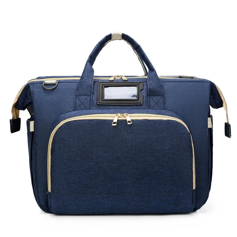 

External USB durable Mommy bag comfortable Baby Bed diaper bag durable foldable travel for ladies women large capacity