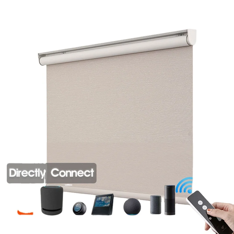 

Deyi Google Home Alexa Smart Roller Blinds Fabric Fold Curtain Motorized Battery Shades