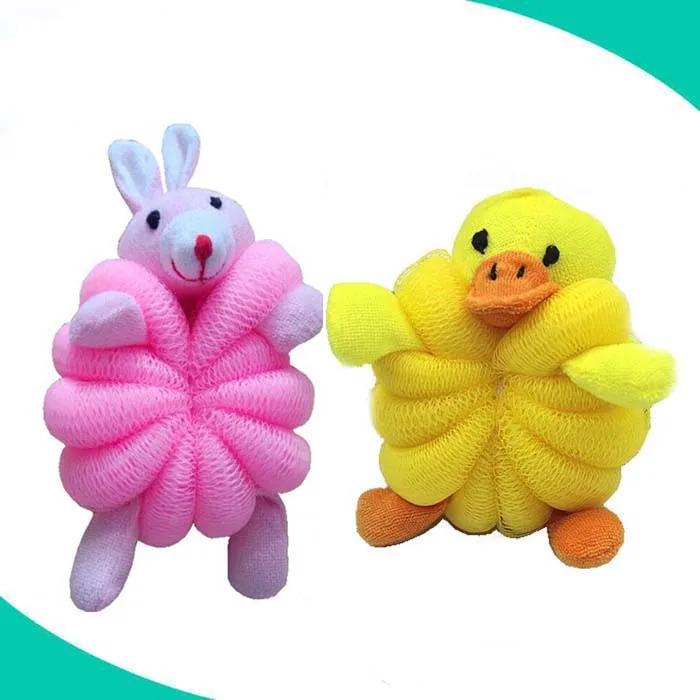 Soft Elephant Head Bath Mesh Sponge Shower Ball Baby Bath Sponge With