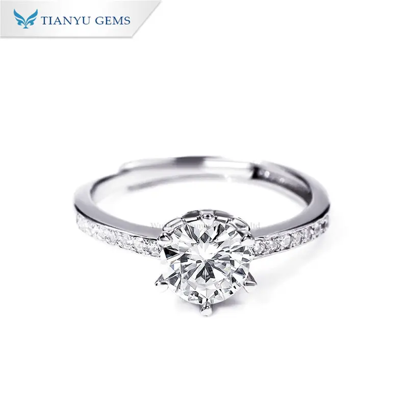 

Yadis Women Jewelry Adjustable Anillo 1.0CT Silver Moissanite 925 Wedding Ring For Christmas Gift