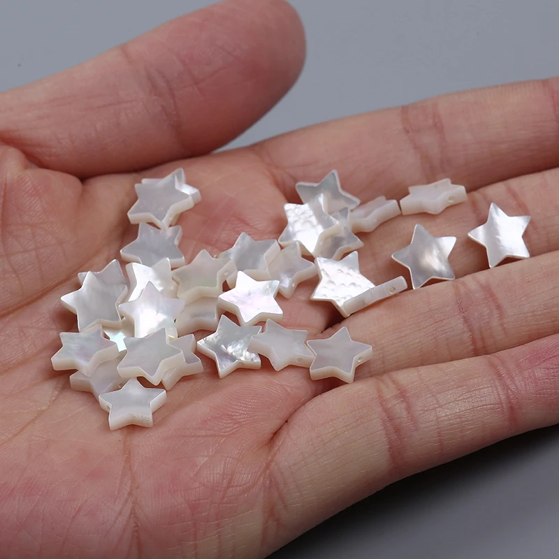 

Natural Star Mother Of Pearl Shell Beads For Making Jewellery, White